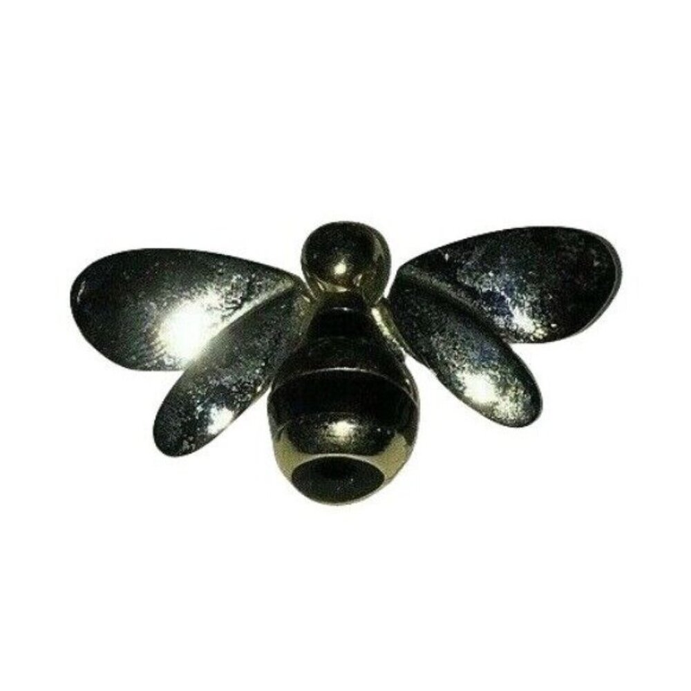 Laura Conrad Silver Gold Black Enamel Bumblebee Bee Signed Designer Pin Brooch